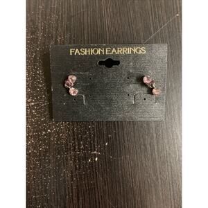 Fashion Earrings Purple Stud Twist Back Jewelry Basic Cute 4 Stones
